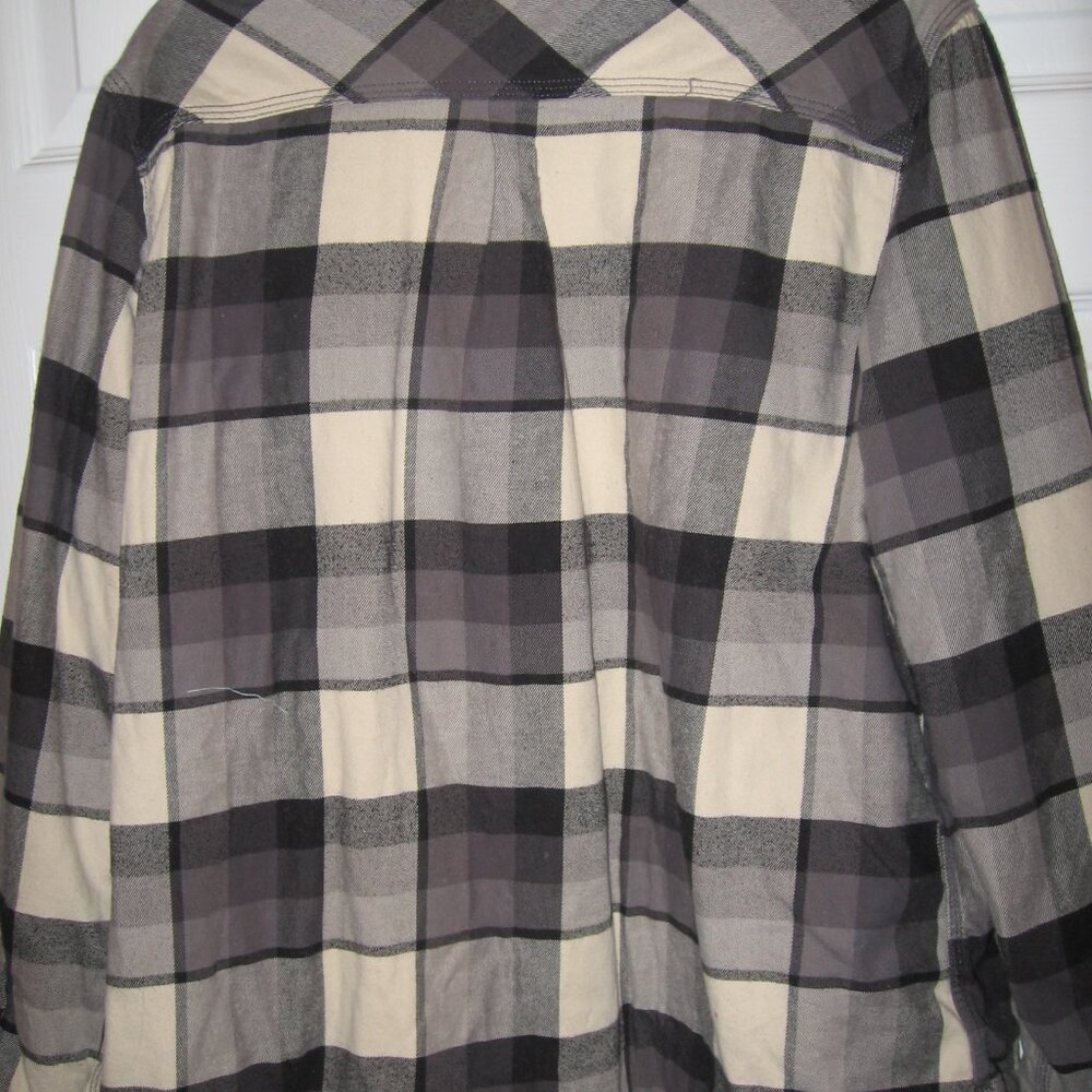 Carhartt Fleece Lined Flannel Shirt Jacket Women's XL Black Beige Plaid 2019 - Picture 7 of 7